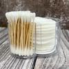 2-In-1 Cotton Swab Storage Box Plastic Makeup Organizer Cotton Pad Holder Double Hole Circular Dispenser Cosmetic Organization