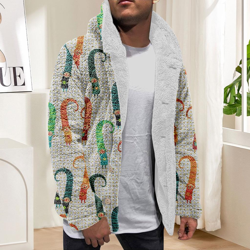 Men'S Winter Zipper Hooded Fleece Sweatshirt With Patch Pocket Casual Jacket