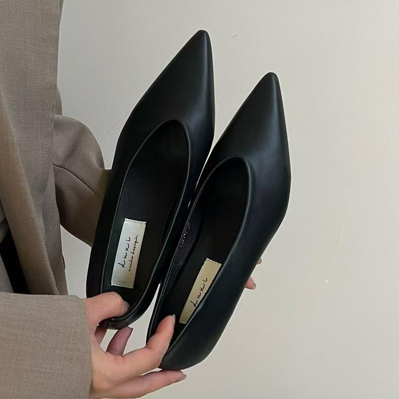 Fashion SUOJIALUN Spring Brand Women Pumps Shoes Fashion Pointed Toe Shallow Slip On Ladies Elegant Boat Shoes Thin Med Heel Single Shoe