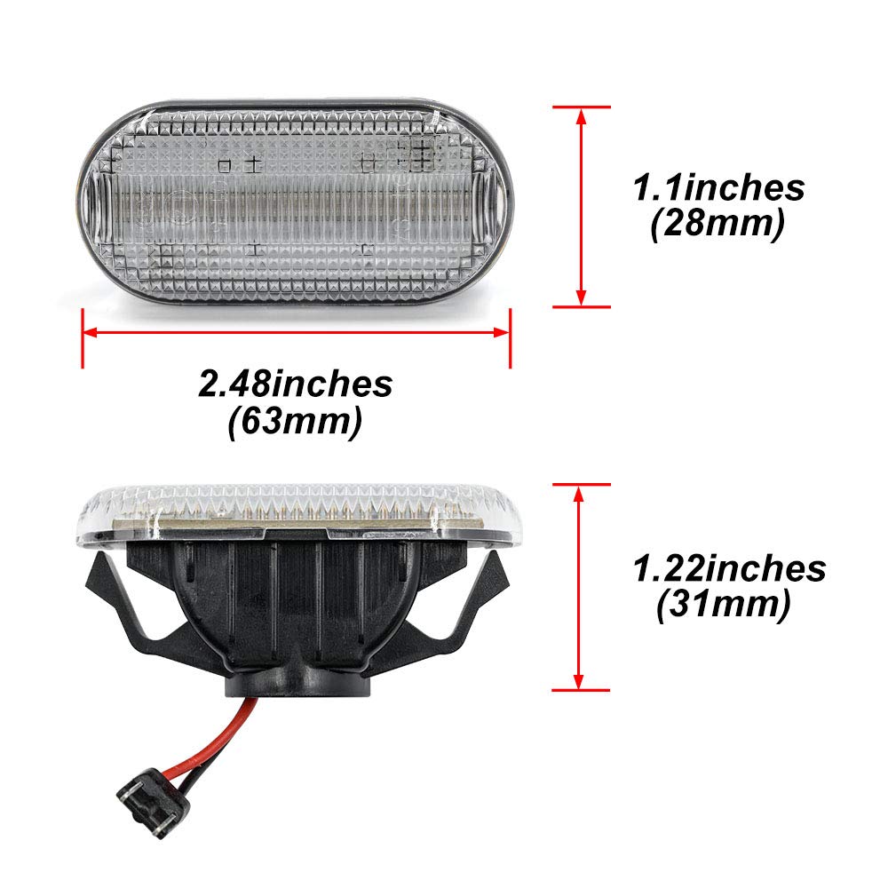 Amber Full LED Side Marker Lights, Clear Lens for Ni.ssan Z33 350Z Fairlady Z