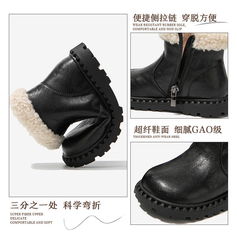 Girls shoes children's Martin short boots 2025 autumn and winter new velvet cotton shoes winter baby snow boots