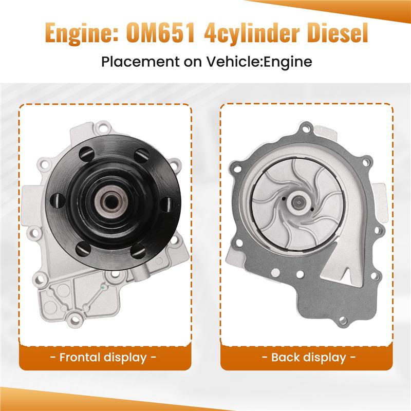 A58X-Essential Cooling Water Pump For Mercedes Benz Sprinter W906, Fits 2006-2016, Part Number 6512002301