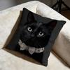 Black Cat Cushion Cover Soft Decorative Pillow Case Suitable for Bedroom Sofa Car Travel Use