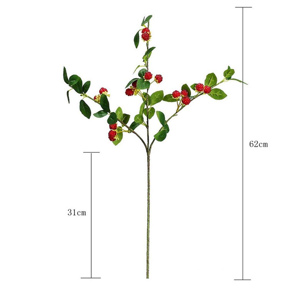 Real Touch Artificial Raspberry Branches Elegant Handmade Simulation Blueberry Fruits Plastic Artificial Berries Branches