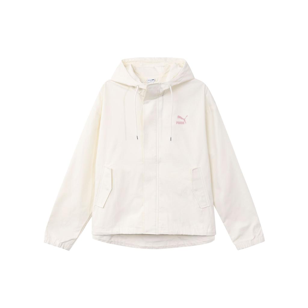 Puma Solid Color Hooded Casual Loose Jacket Women jackets White 626620-65