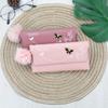 Women's Multifunctional Clutch: Zipper Wallet with Coin Purse & Pom Pom Charm