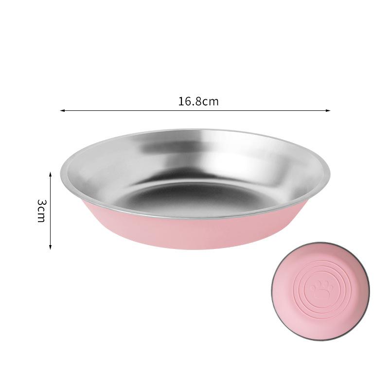 Stainless Steel Pet Bowl with Non-Slip Silicone Base, Durable Dog Cat Food Water Bowl, Multi-Color Available for Pets
