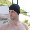1Pc Black Swim Cap Large Size Comfortable Nylon Elastic Ear Protection Swimming Hat for Men Women Swimming Training Accessories