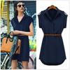 Elegant Summer Women's Shirt Dress In Chiffon With A Casual And Loose Fit