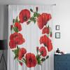Poppy Flowers Sheer Curtains For Living Room Kids Bedroom Tulle Curtains Kitchen Window Treatment Drapes