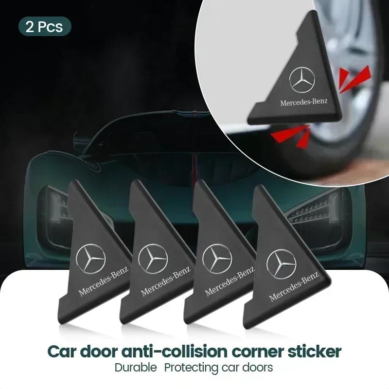 2Pcs Car Door Corner Protection Sticker Cover Decal For Mercedes Benz AMG GLE GLC W205 W206 W203 W204 W210 W212 W213