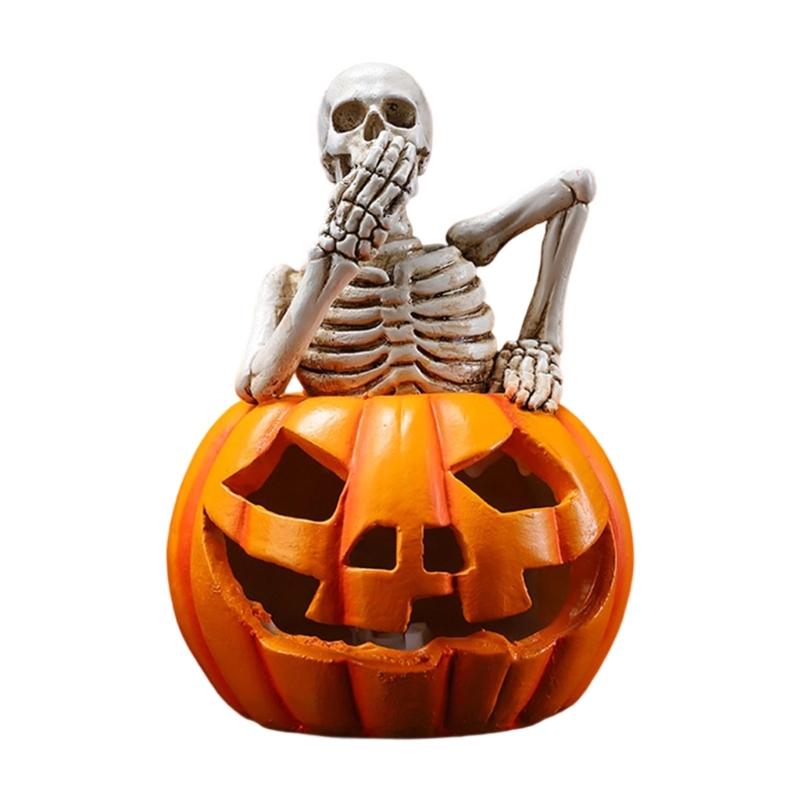 

Pumpkin Skull Skull Shaped Lamp Halloween Theme Ornament Stylish Decorative Light Indoor and Outdoor Festives Decoration