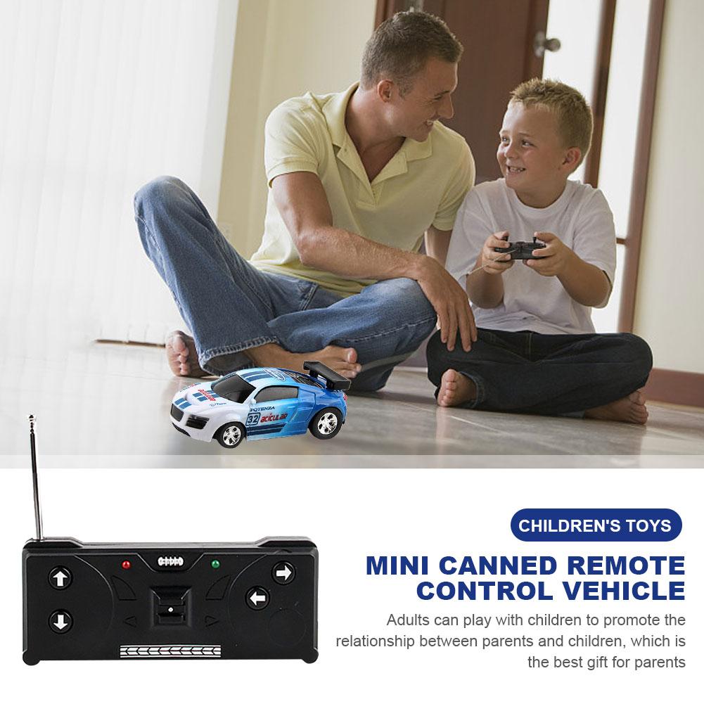 Coke Can Mini Cans RC Car Battery Operated Plastic Remote Control Racing Vehicle with Roadblocks Micro Racing Car Christmas Gift