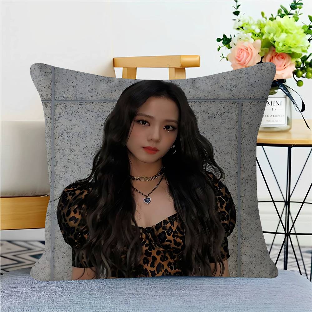 Singer K-Kim-Jisoo Cushion Cover Pillow Cover Decor Pillowcase Printed Cushion Case For Couch