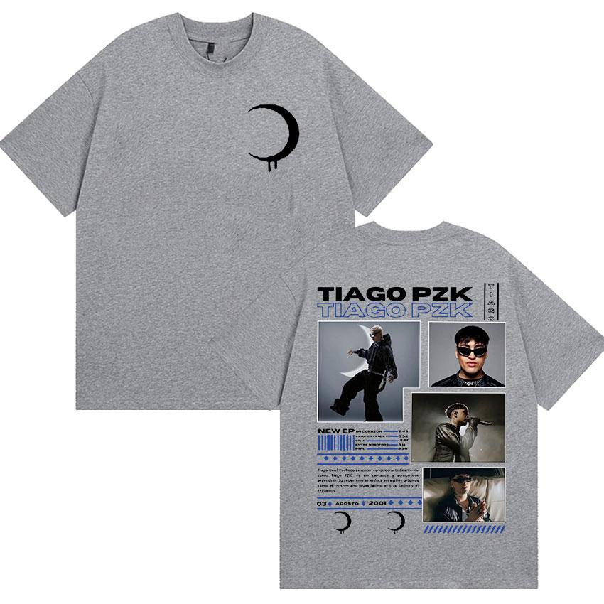 Rapper TIAGO PZK Album Merch TShirt Mens Hip Hop Gothic Short Sleeve Tshirts Unisex Punk Clothing ONeck Cotton T Shirt