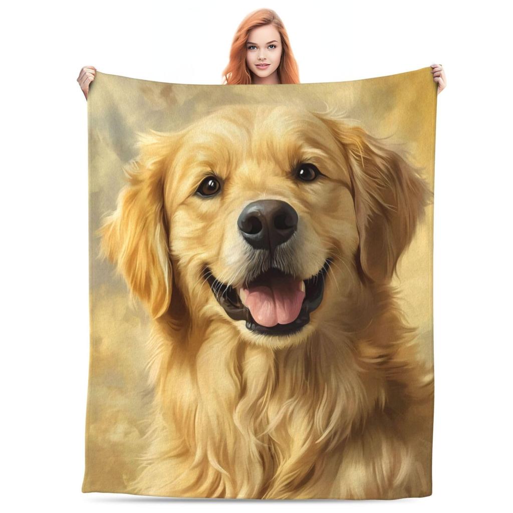 Golden Retriever Blanket Soft Lightweight Flannel Fleece Throw Blanket for Couch Bed Sofa Travel Gift for Women Girls Pet Lovers