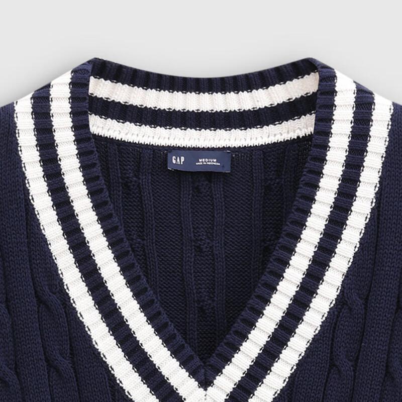 Gap Maglione da donna a trecce in cotone, scollo a V, vestibilità larga, autunno 2025