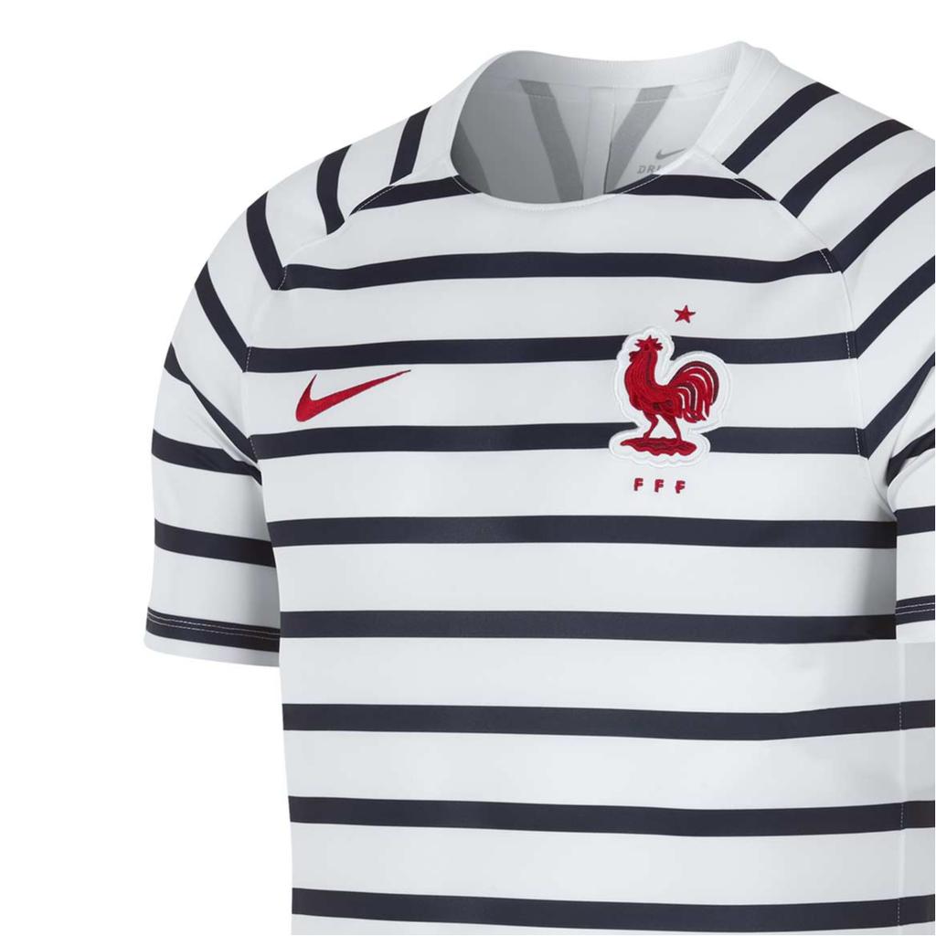 Nike Dri-Fit Color Block Striped Crew Neck Pullover Short Sleeve Soccer Shirt Men Tops White 893359