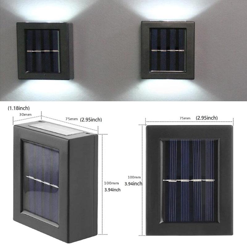 

Солнечные уличные прожекторы Вверх и вниз Настенный светильник Водонепроницаемый На солнечной батарее Ландшафтный Садовый Декоративный Солнечный свет 6PC