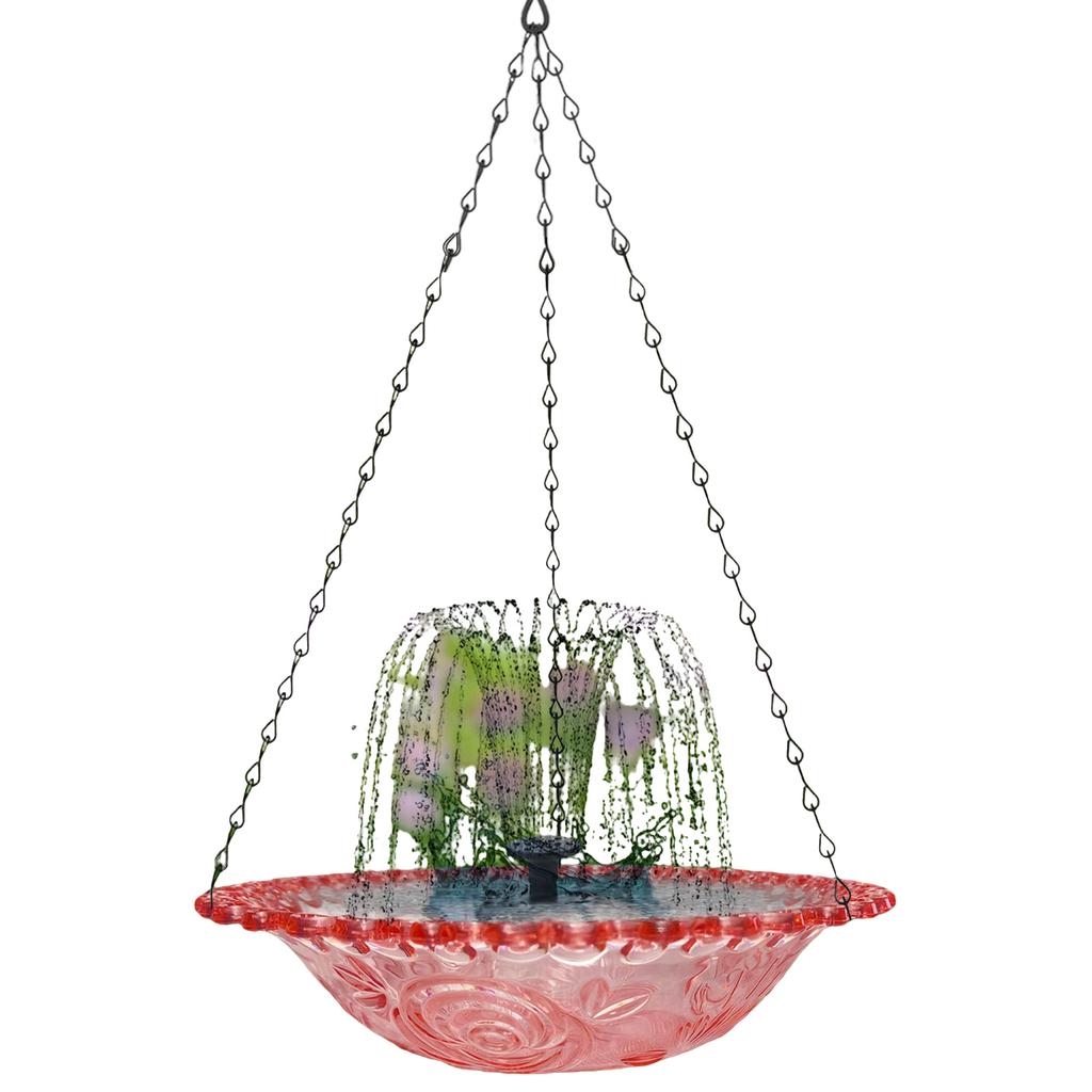 Hanging Dish Flower Bird Bath Feeder Water Fountain for Garden Balcony Outdoor Decors Floral Bird Feeding Station