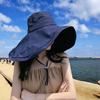 Hat women's summer new outdoor bucket hat sunscreen sunshade sun hat women's striped fashion sun hat