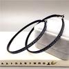 Matte Black Leather Big Hoop Earrings Exaggerated Ear Ring Female Circle Elegant South Korea Simple Personality Fashion