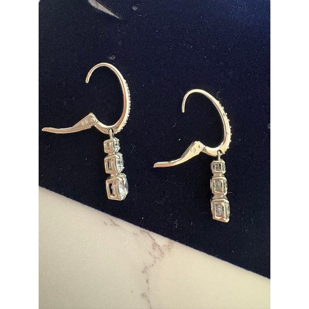 Used SWAROVSKI Swarovski earrings 3 stones
