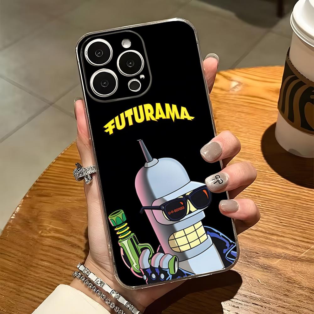 

F-Futurama Anime B-Bender Phone Case For Iphone 15 Pro Max 14 Plus 11 12 Mini 13 Pro 7 8 X XR XS SE Transparent Back Cover iPhoneXR