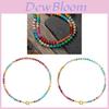 Natural Stone Colorful Beaded Necklace With Stainless Steel Chain For Women