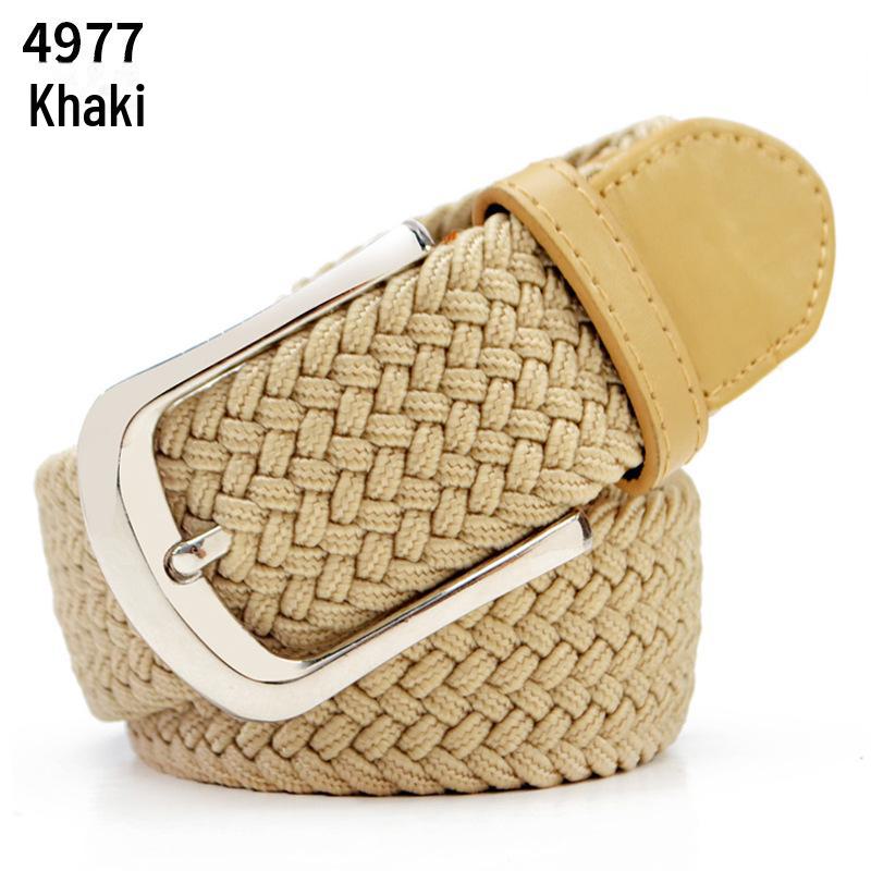 Unisex Braided Elastic Belt, Plus Size, Versatile and Casual
