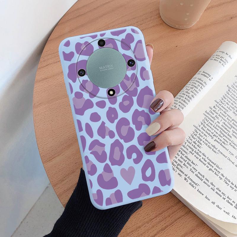 For Honor X9a X9b X9c Magic5 6 7 Lite 5G Case Fashion Leopard Print Back Cover Soft TPU Shockproof Funda Marble Texture Shell