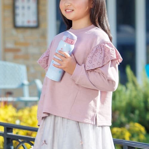 Zojirushi (ZOJIRUSHI) Water Bottle, Girls' Mug, Perfect for School, Stainless Steel Mug with Seamless Lid, One-Touch Closure, 480ml, Mermaid Blue, Int