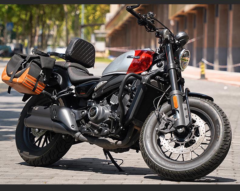 CFMOTO 450clc Upgrade: Anti-Fall Bumper, Retro Side Bag, Helmet Bag, Foldable Backrest, Luggage Rack