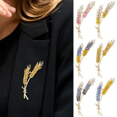 Spilla da donna a forma di grano finto cristallo Borsa a tracolla antiscivolo Abito Cappotto Colletto Cappello Abbigliamento Spilla anti-esposizione Festa Prom Sposa Indumento Gioielli