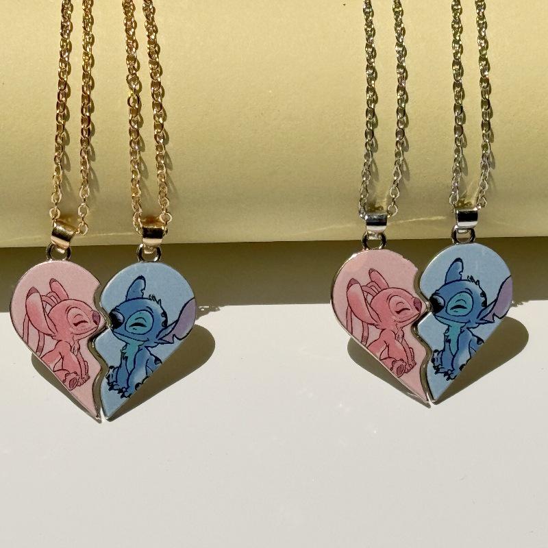 European & American Lilo & Stitch Angel Love Magnetic Couple Necklace