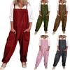 Women's Solid Color Suspenders Casual Pants - 9626#