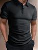 Men's Short Sleeve Polo Shirt Classic Collar Button Placket Textured Fabric Multi Color Casual Top