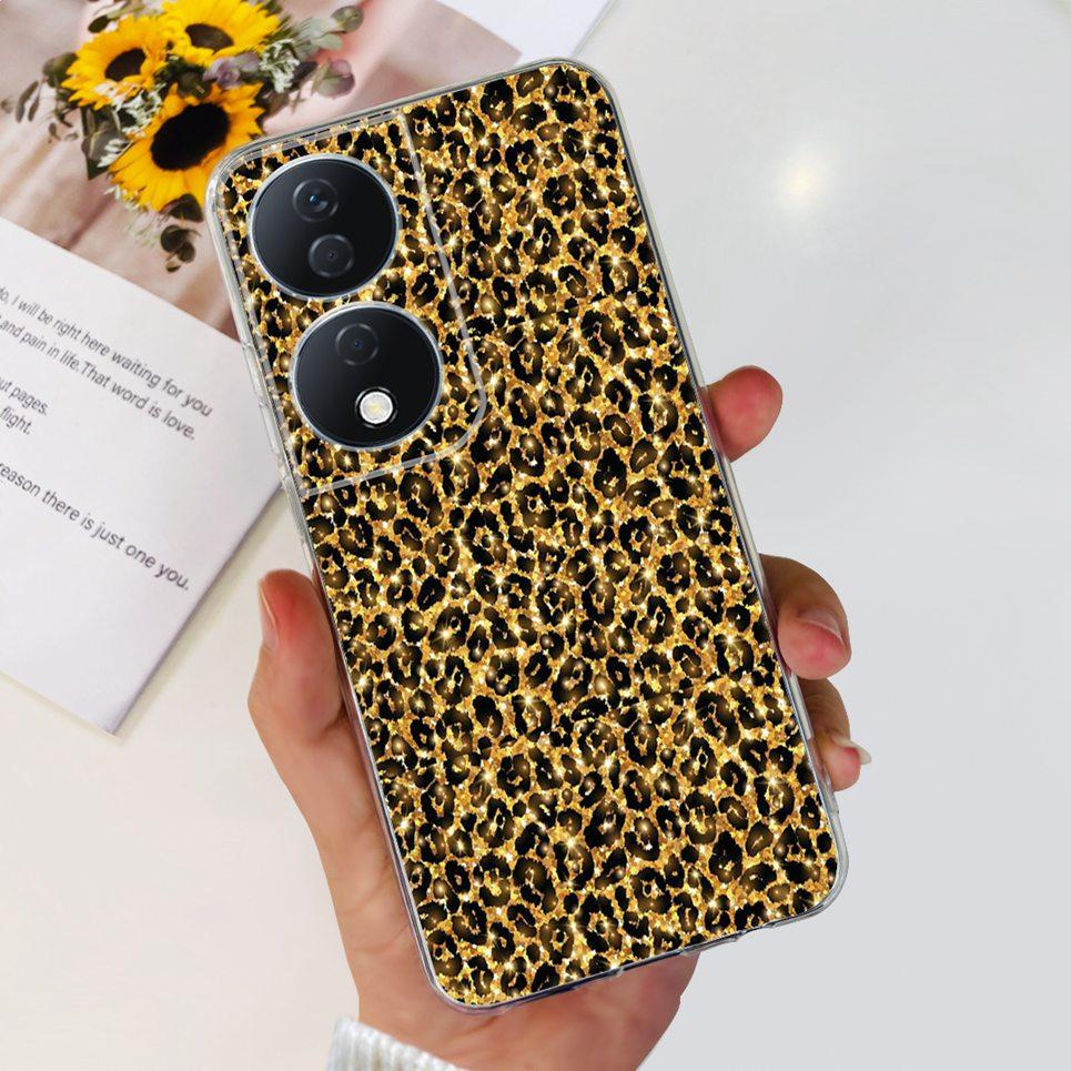 For Cover Honor X7b 5G Case For Honor X8B 4G Love Heart Women Fashion Luxury Pattern Housing Etui Huawei HonorX8b Soft Clear TPU