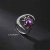 Elegant Moon and Star Crystal Ring Smooth Comfort Band Handmade Finger Jewelry Stylish Daily Wear Accessories