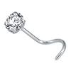 Stainless Steel Zircon Nose Stud Star-shaped Right Angle Titanium Nose Piercing Jewelry
