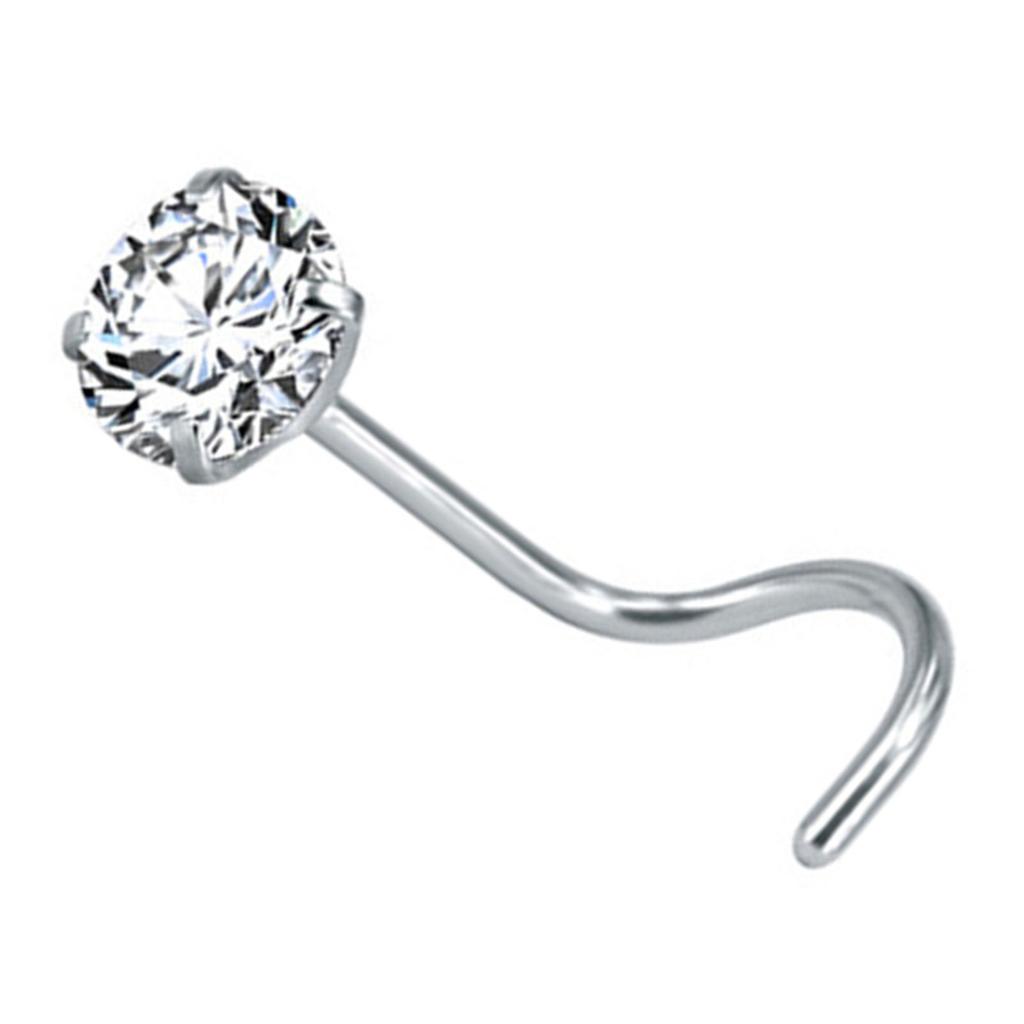 Stainless Steel Zircon Nose Stud Star-shaped Right Angle Titanium Nose Piercing Jewelry