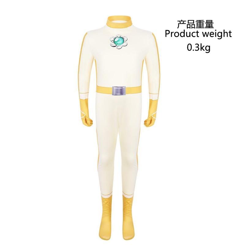 Super Mario Galaxy cos suit Princess Peach battle suit onesie comic show tights X 110cm (children) жёлтый