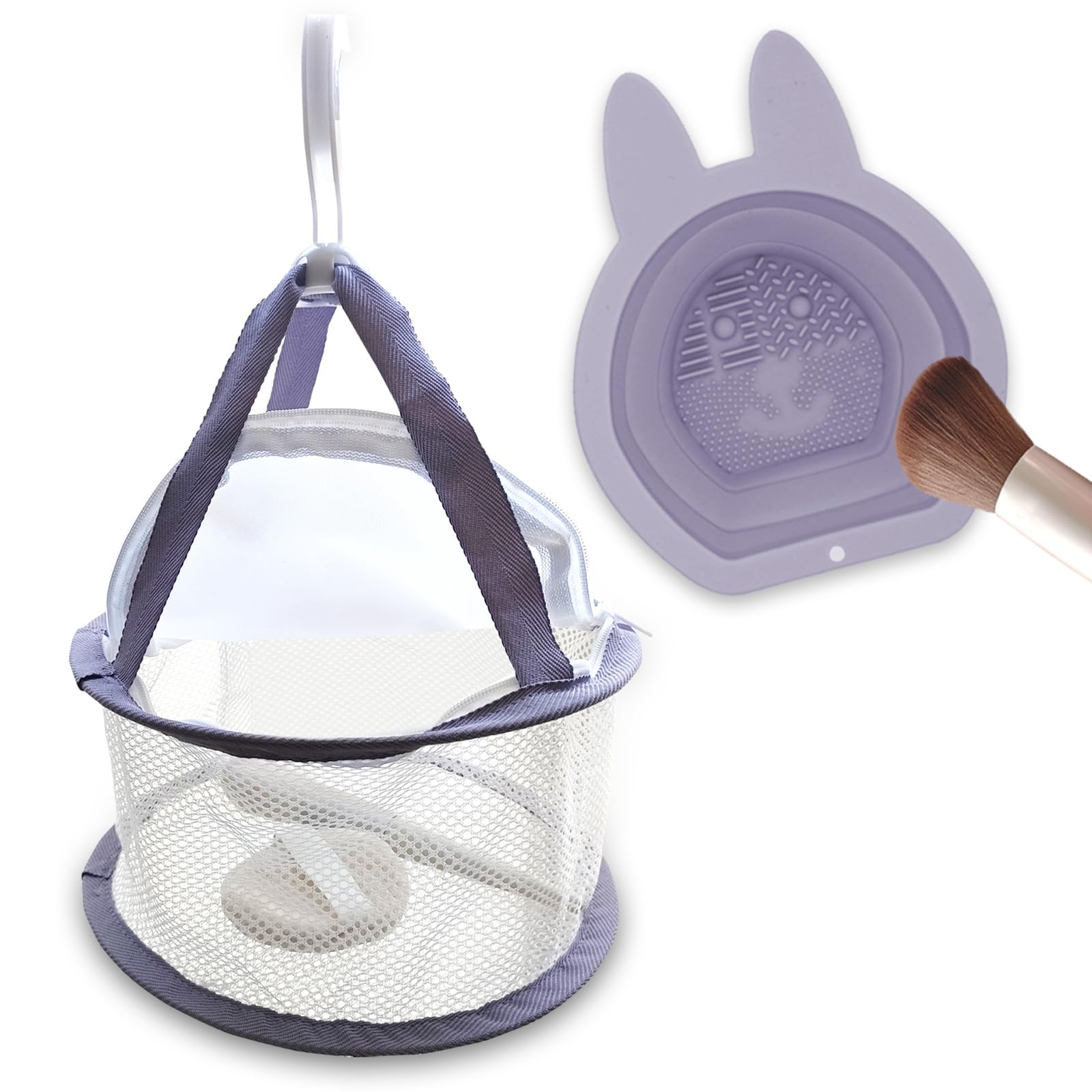 

Hamth9 Makeup Brush Cleaner with Silicone Bowl and Drying Net (Purple) фиолетовый