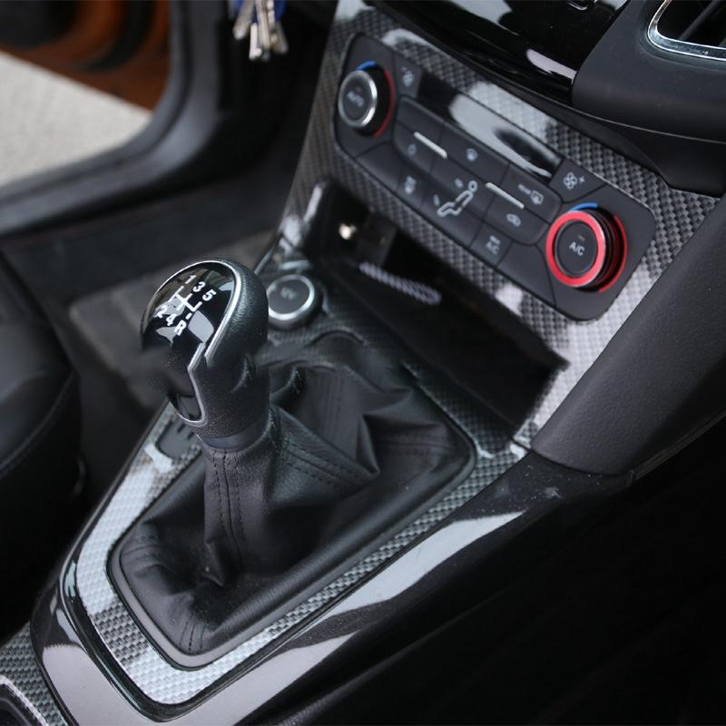 For Ford Focus 2015 2016 2017 MK3 ST Carbon Fiber Color ABS Inner Gear Shift Panel Cover Trim