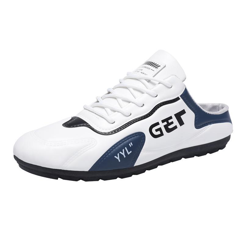 Men's Fashion Flats Slippers Breathable Slip On Shoes Casual Comfortable Shoes Section Baotou Half Slippers