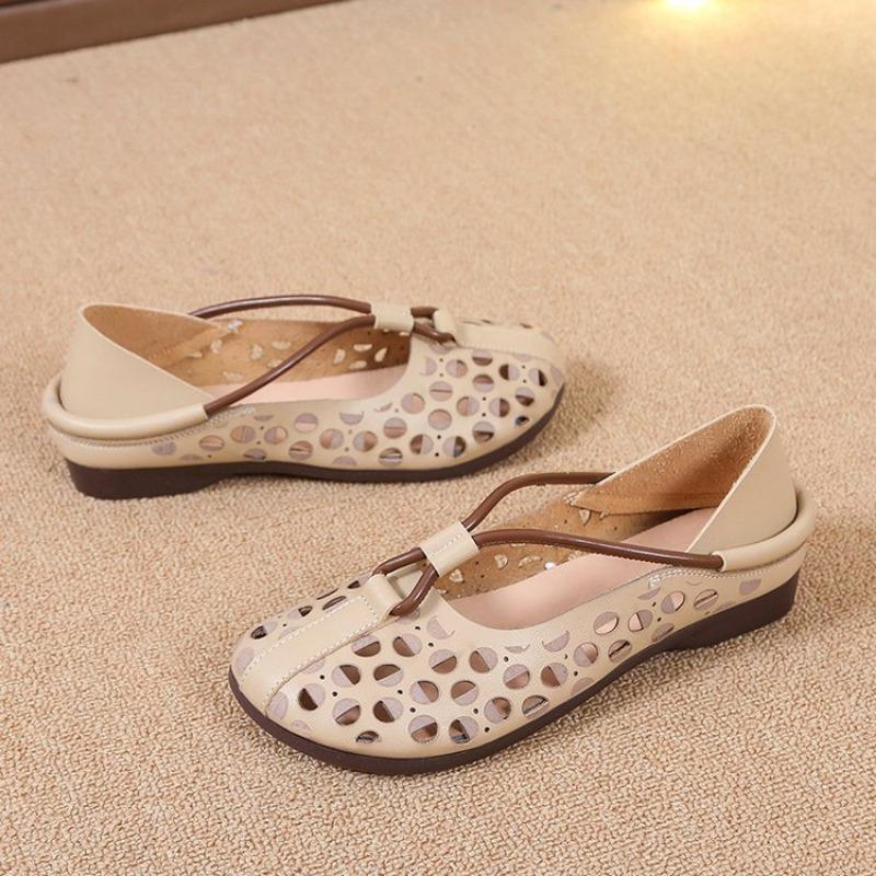 Scarpe da ballo basse eleganti da donna, scarpe estive traforate da donna, scarpe Mary Jane da donna, mocassini vintage, mocassini con cut-out