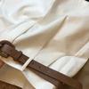Women Summer Shorts A-line Solid Color With Belt High Waist Suit Shorts Loose Pockets Zipper Button Closure Lady Dating Commute Shorts