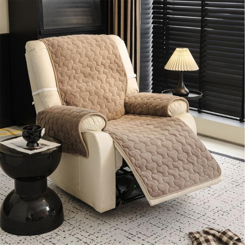 Flanell Sofabezug Polster Weich Warm Sessel Stuhl Couch Abdeckung mit Seitentaschen Für Winterkomfort Universelle Größe