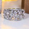 Cute Female Big Water Drop Engagement Ring Vintage Gold Color Wedding  For Women