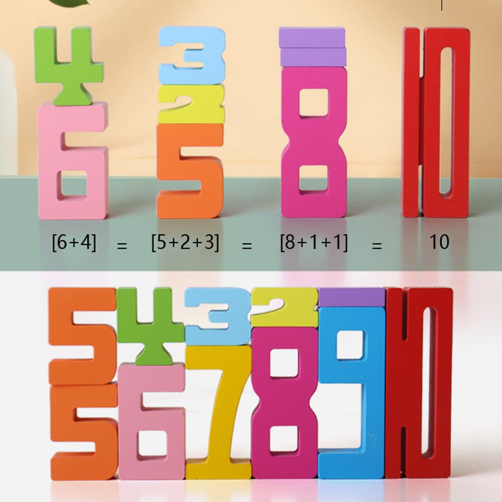 Digital Puzzle 3D Number Building Block Set for Baby Stacking Toy Brain Developmental Learning Gift for Kids